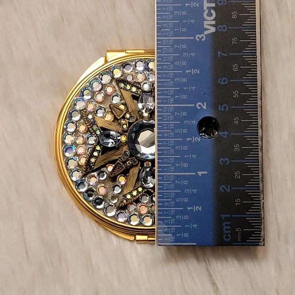 Vintage Rhinestone Double Mirror Compact